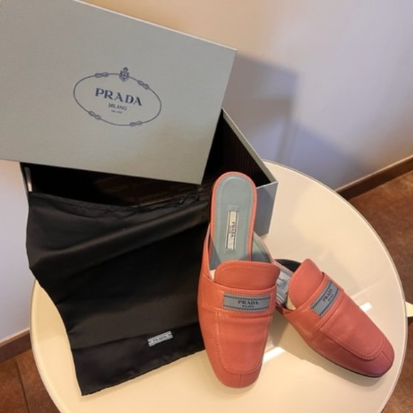 PRADA MADE IN ITALY Loafers Dusty Pink Size 36.5 - Picture 1 of 5